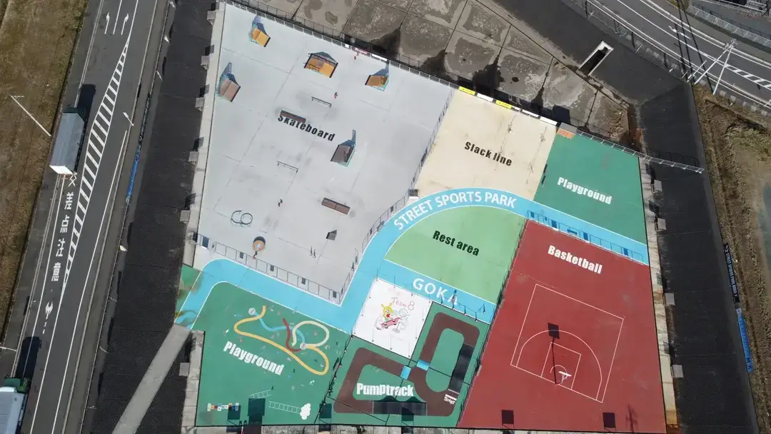 五霞町：染めQで塗装したStreet sports park Goka床面塗装