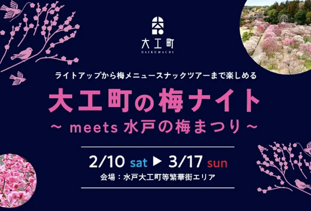 水戸市：大工町の梅ナイト ～meets水戸の梅まつり～のポスター